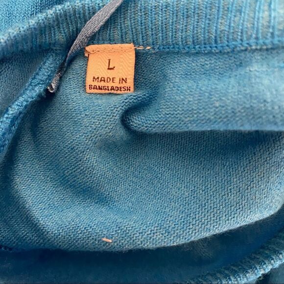 Jachs Blue V-Neck Sweater Top Size Large - Picture 4 of 6